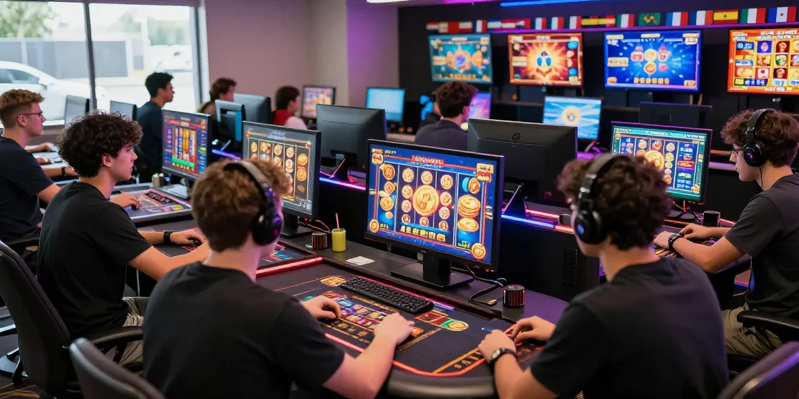Engaging scene of players enjoying slot depo 5k online gaming in a lively virtual casino setting.