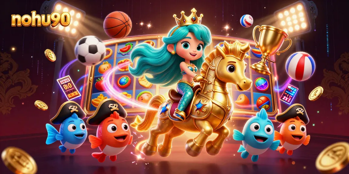 Nohu90 offers thrilling slot games featuring a mermaid princess and colorful sea life, enhancing the gaming experience.