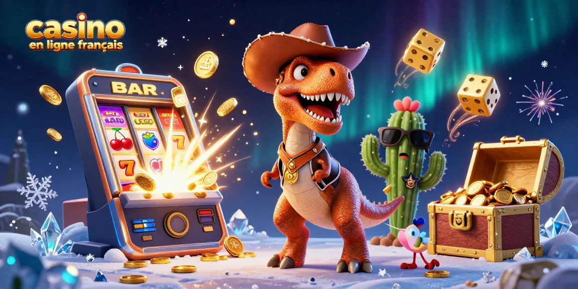 Actionner des gains avec le casino en ligne français grâce à une machine à sous explosive et un T-Rex dynamique.