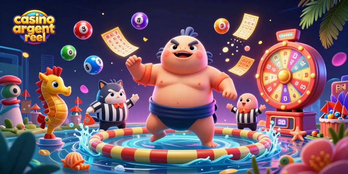 Vivez l'excitation du casino argent réel avec cette illustration colorée et dynamique.