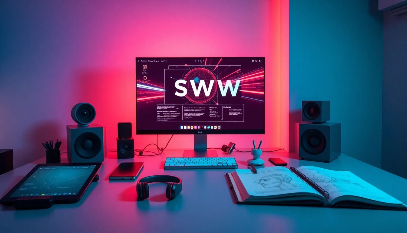NSFW AI interface showcased in a modern tech workspace with ambient lighting.