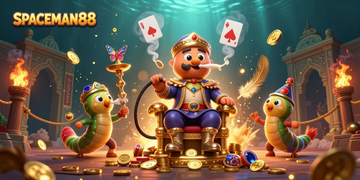 Experience SPACEMAN88 as the caterpillar master creates poker symbols in a luxurious casino atmosphere.