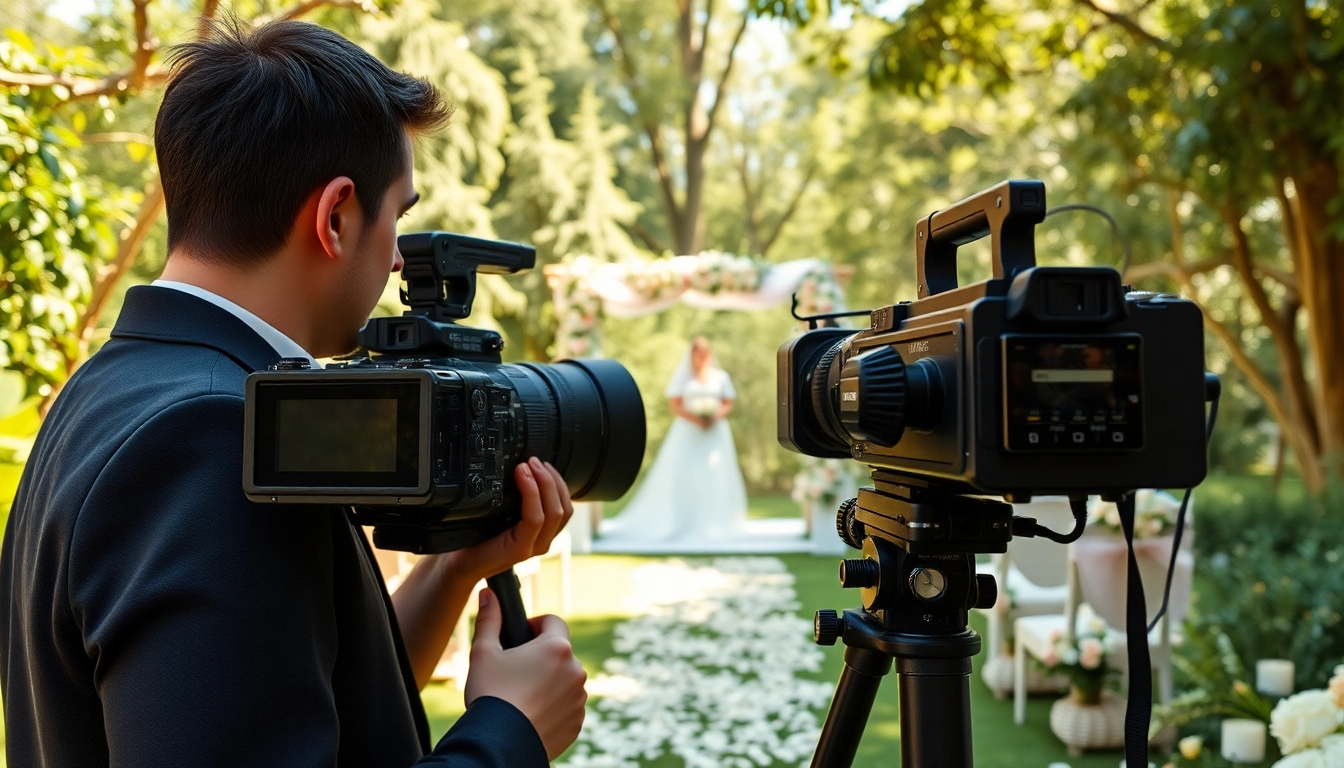Cinematic video production of a vibrant outdoor wedding ceremony capturing joy and love.