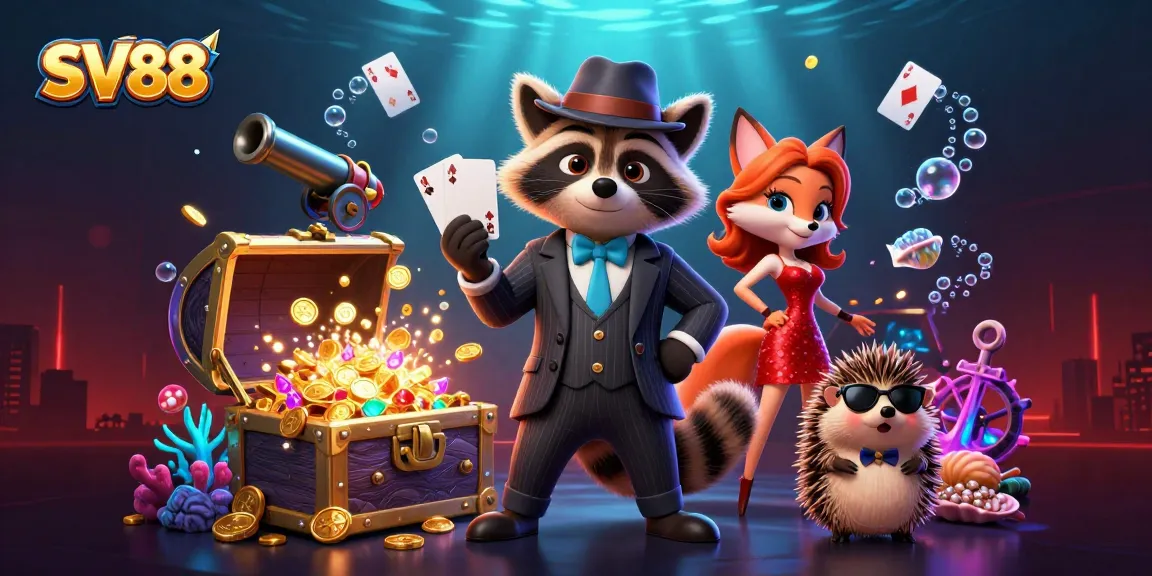Experience thrilling gameplay at SV88 with vibrant casino characters and exciting game elements.