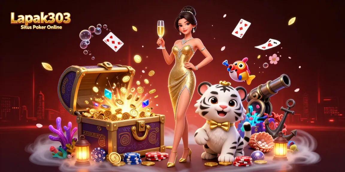 Join the excitement at Lapak303 Situs Poker Online with our glamorous casino scene!