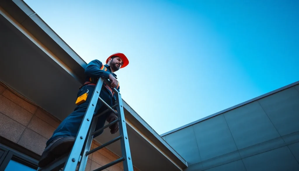 Inspect qualified professionals delivering commercial roofing services on a commercial building.