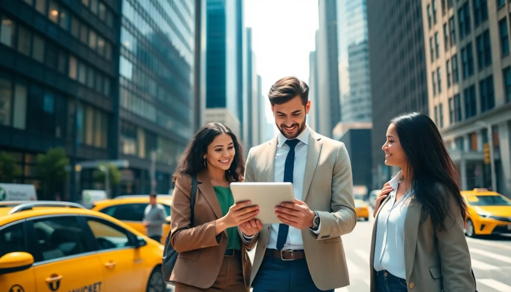 Engaging scene depicting a diverse group viewing a free job post New York, symbolizing opportunity and collaboration.