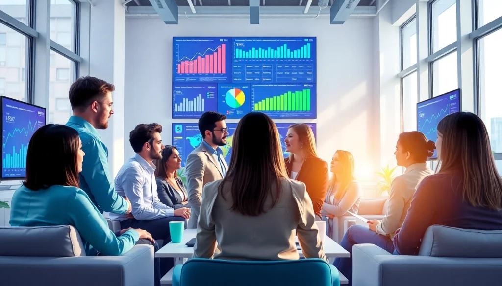 Team brainstorming innovative strategies for effective smm services in a modern office.