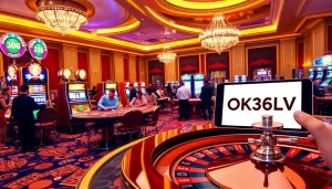 Experience thrilling gaming at OK365LV.COM with vibrant casino tables and exciting slot machines.