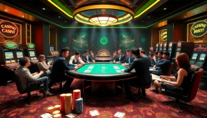 Experience thrilling gaming at LC88 bio with vibrant casino action at the gaming table.
