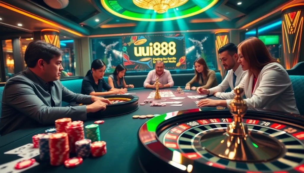 Win big at uu88 đăng nhập with vibrant poker chips and casino excitement.