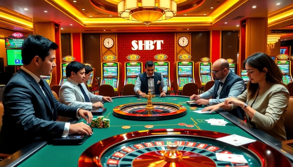 Experience high-stakes gaming at SHBET’s professional casino with vibrant tables and engaging players.