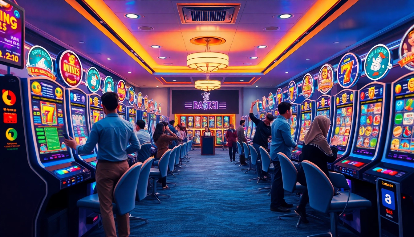 Situs kode4d online gaming experience with diverse players enjoying digital slot machines