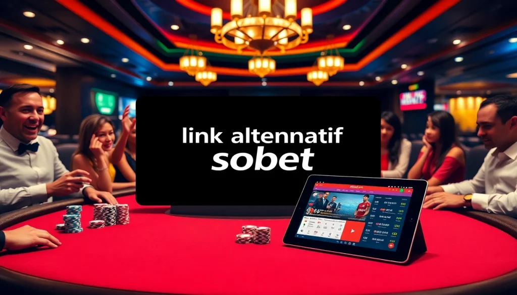 Engaging scene with players at a poker table using link alternatif sbobet for online betting.