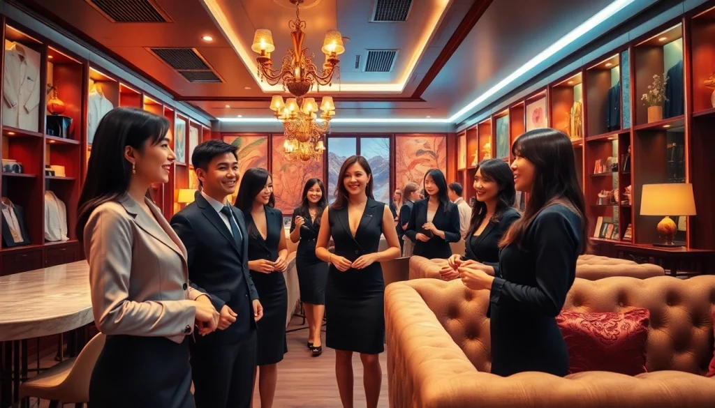 Elegant atmosphere showcasing 인계동셔츠룸 with stylish managers and inviting ambiance.