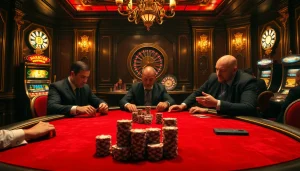 High-stakes poker table capturing hidden wiki dark web elements amidst excitement and luxury.