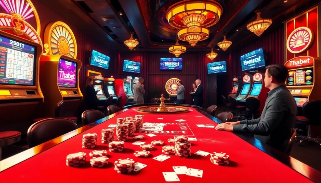 Experience the excitement of Thabet in a luxurious casino scene with poker chips and roulette.
