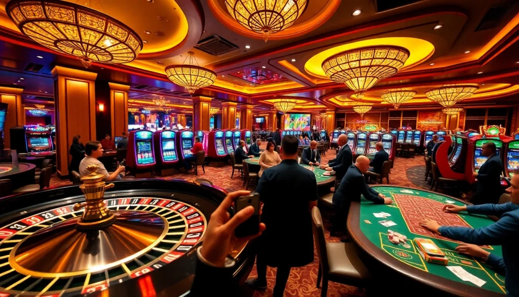 Experience the thrill of gaming at GO88 with vibrant casino tables and players.