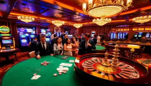Engaging players at the gaming tables and exciting atmosphere at https://lc88.jpn.com/ casino.