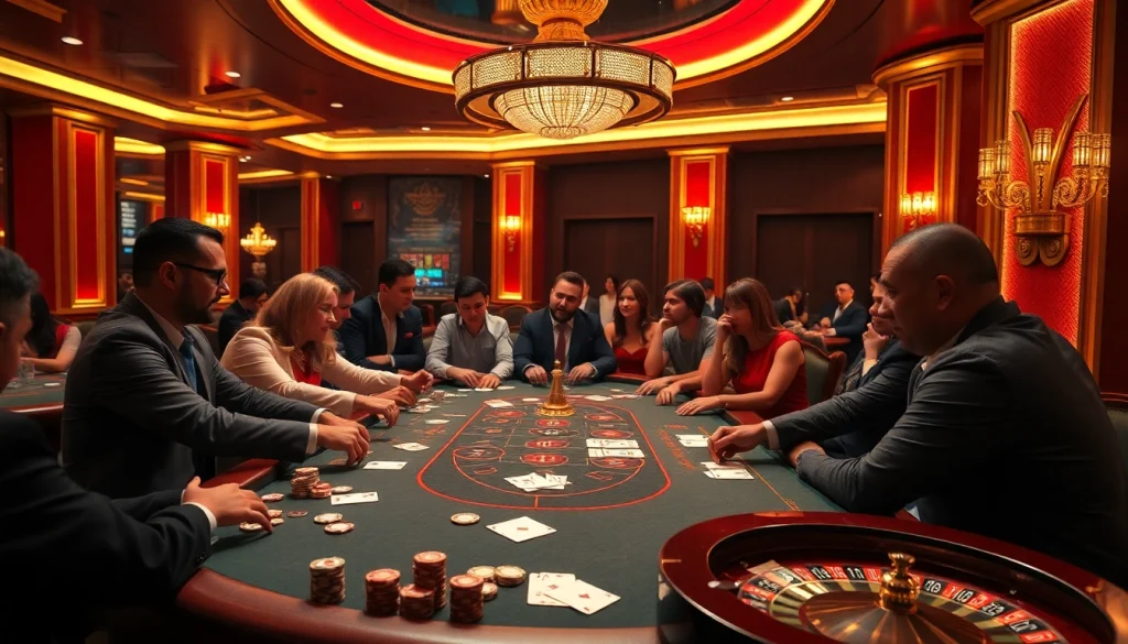 Gambling with excitement at the mm88 poker table with luxurious decor.