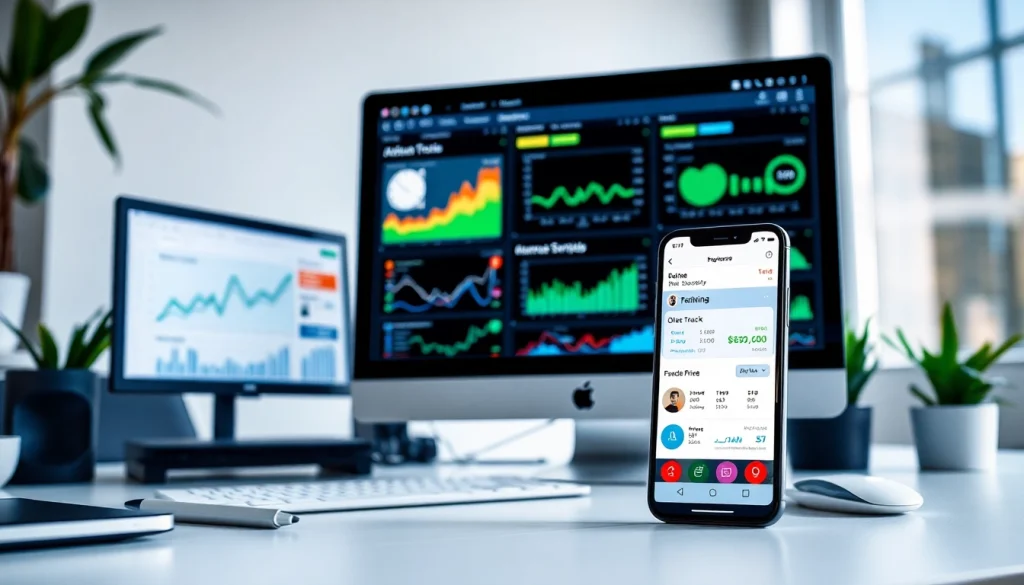 Web scrapping technology in a modern workspace with data analytics.