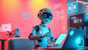 Engaging character AI NSFW interaction showcasing a vibrant digital scene with a charming AI character.