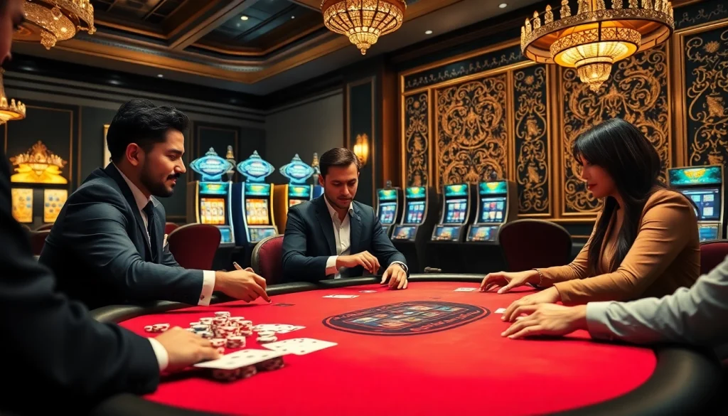 Professional players strategizing at a high-stakes poker table representing j88an.club.