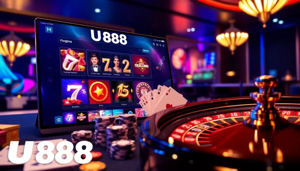 Experience the thrill of gambling at U 888 in a luxurious online casino setting