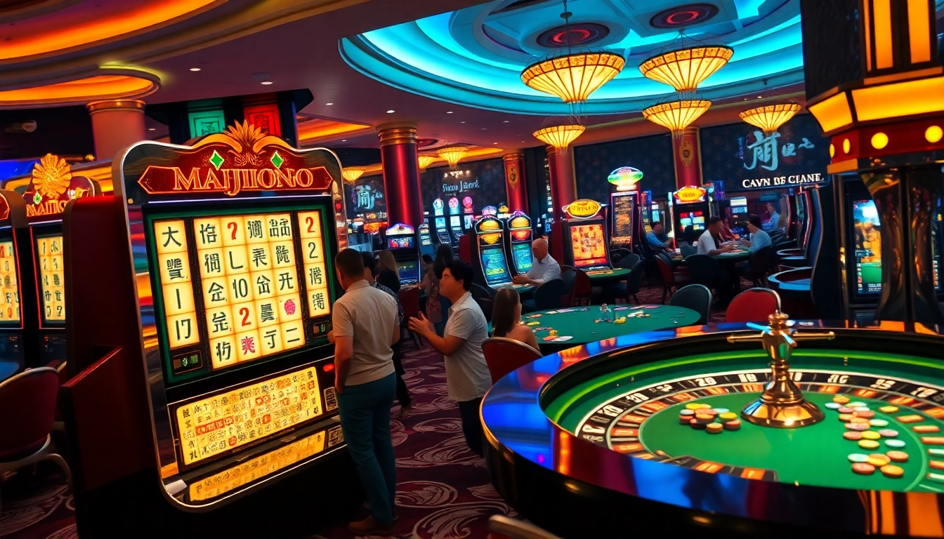 Enjoy thrilling gameplay with the slot demo mahjong, immersed in a vibrant casino atmosphere.
