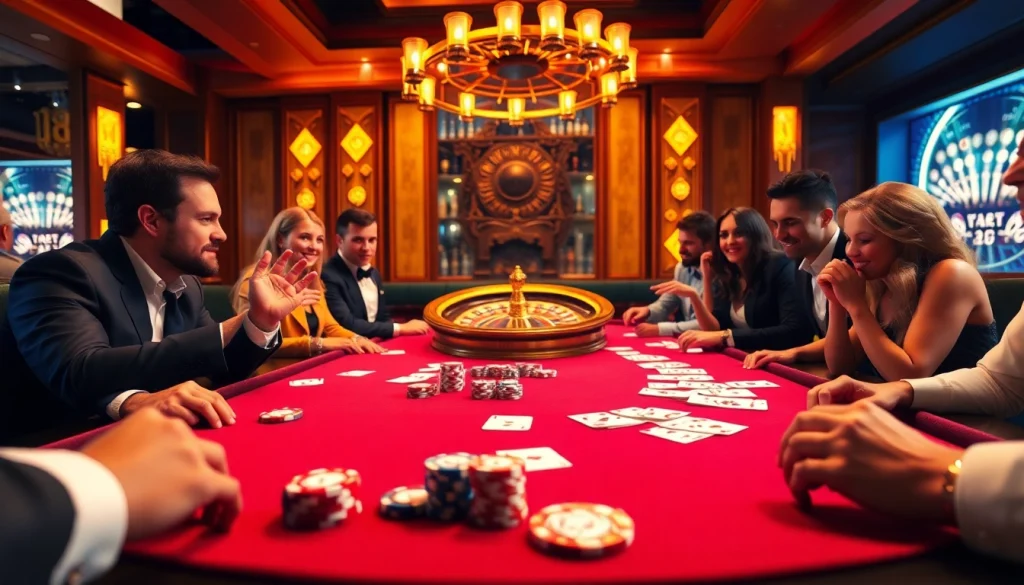 Engage in thrilling poker action at https://xx88.nl/ featuring vibrant chips and cards in a luxurious setting.