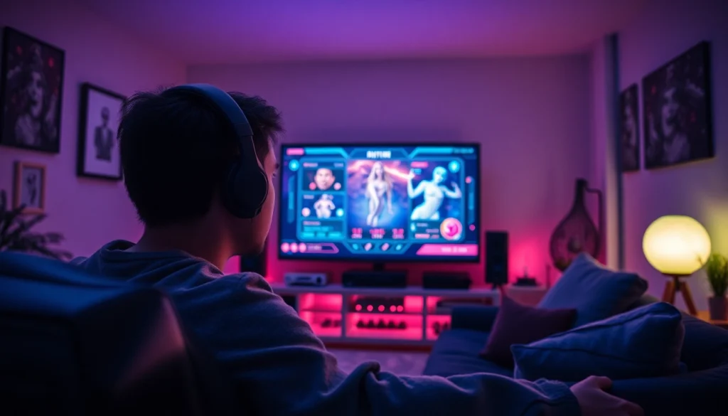Interactive gaming scene showcasing sex games ai in a modern, immersive setup.