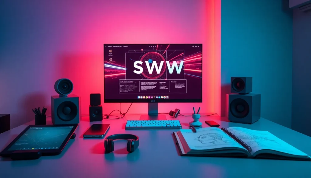 NSFW AI interface showcased in a modern tech workspace with ambient lighting.