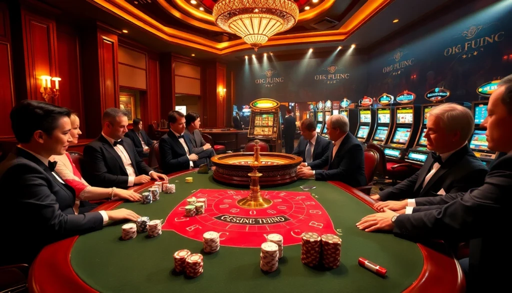 Experience the thrill of OK FUN with luxury poker tables and lively casino excitement.
